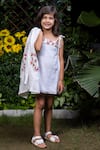 Buy_LittleCheer_White Embroidered Dress And Cape Set For Girls_Online_at_Aza_Fashions