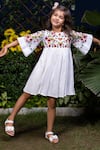 Buy_LittleCheer_White Floral Vines Embroidered Dress For Girls_at_Aza_Fashions
