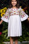 Shop_Littlecheer_White Cotton Embroidery Floral Vines Dress _Online_at_Aza_Fashions