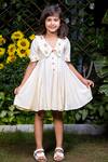 Buy_Littlecheer_Beige Cotton Embroidery Chelsea Collar Dress _at_Aza_Fashions