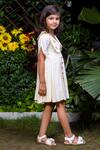 Littlecheer_Beige Cotton Embroidery Chelsea Collar Dress _Online_at_Aza_Fashions
