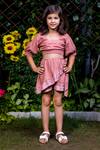 Buy_LittleCheer_Pink Dragonfly Embroidered Top And Shorts Set For Girls_at_Aza_Fashions