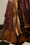 Etasha by Asha Jain_Multi Color Gota Tissue Textured Lehenga Set_Online_at_Aza_Fashions