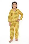 Buy_Knitting Doodles_Yellow Cotton Emoticon Print Night Suit For Girls_at_Aza_Fashions