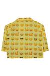 Shop_Knitting Doodles_Yellow Cotton Emoticon Print Night Suit For Girls_at_Aza_Fashions