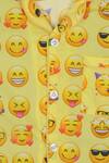 Knitting Doodles_Yellow Cotton Emoticon Print Night Suit For Girls_at_Aza_Fashions