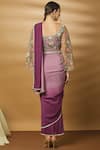 Shop_Varun Bahl_Purple Net Pre-draped Saree Gown_at_Aza_Fashions