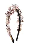 Buy_Born Flash_Silver Beads, Sequins Emu Floral Embellished Hairband _at_Aza_Fashions