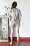Shop_Enso by Myoho_Grey Cotton Satin Organic Printed Shorts Set _at_Aza_Fashions