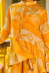 Buy Enech Yellow Silk Modal Mandarin Collar Printed Kurta And Pant Set Online at Aza Fashions Buy_Enech_Yellow Silk Modal Mandarin Collar Printed Kurta And Pant Set _Online_at_Aza_Fashions