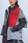 Urvashi Kaur_Multi Color Organic Cotton Spread Collar Jacket _Online_at_Aza_Fashions