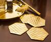 Buy_Elm & Oak_Gold Aluminium Pina Colada Coasters Set Of 4_at_Aza_Fashions