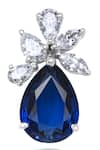 Shop_Diosa Paris Jewellery_Blue Swarovski Zirconia Stone Stud Earrings _at_Aza_Fashions