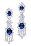 Buy_DIOSA PARIS JEWELLERY_Silver Plated Swarovski Zirconia Floral Danglers _at_Aza_Fashions