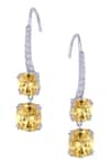 Buy_DIOSA PARIS JEWELLERY_Silver Plated Swarovski Zirconia Geometric Tiered Danglers _at_Aza_Fashions