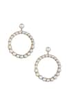 Buy_Raya by Vijeta R_Gold Plated Pearl Studded Hoops _at_Aza_Fashions