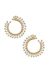 Buy_Raya by Vijeta R_Gold Plated Pearl Studded Hoops _at_Aza_Fashions