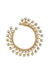 Shop_Raya by Vijeta R_Gold Plated Pearl Studded Hoops _at_Aza_Fashions