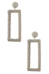 Buy_Raya by Vijeta R_Silver Plated Crystal Rectangular Earrings _at_Aza_Fashions