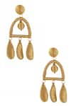 Buy_Raya by Vijeta R_Gold Plated Cord Dream Catcher Earrings _at_Aza_Fashions