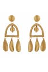 Shop_Raya by Vijeta R_Gold Plated Cord Dream Catcher Earrings _at_Aza_Fashions