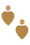 Buy_Raya by Vijeta R_Gold Plated Cord Heart Earrings _at_Aza_Fashions