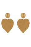 Shop_Raya by Vijeta R_Gold Plated Cord Heart Earrings _at_Aza_Fashions