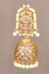 Buy_Nayaab by Aleezeh_Kundan Jhumka Earrings_Online_at_Aza_Fashions