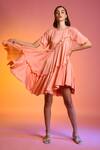 Buy_Echostudio_Pink Cotton Satin Round Layered Dress _at_Aza_Fashions