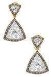 Shop_The Alchemy Studio_Black Diamonds, Stones Triangle Uncut Danglers _at_Aza_Fashions