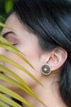 Buy_The Alchemy Studio_Black Diamonds, Pearls Floral Stud Earrings _at_Aza_Fashions