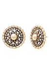 The Alchemy Studio_Black Diamonds, Pearls Floral Stud Earrings _Online_at_Aza_Fashions