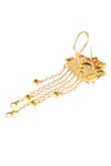 Shop_Esme by Aashna Dalmia_Gold Plated Crystal Chain Brooch _at_Aza_Fashions