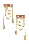 Buy_Esme By Aashna Dalmia_Gold Plated Embellished Crystal Chain Danglers _at_Aza_Fashions