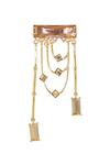 Shop_Esme By Aashna Dalmia_Gold Plated Embellished Crystal Chain Danglers _at_Aza_Fashions