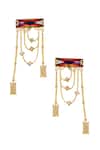 Buy_Esme By Aashna Dalmia_Gold Plated Embellished Crystal Chain Danglers _at_Aza_Fashions