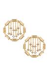 Buy_Esme By Aashna Dalmia_Gold Plated Embellished Crystal Chain Stud Earrings_at_Aza_Fashions