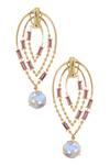 Buy_Esme by Aashna Dalmia_Gold Plated Crystal Cutwork Danglers _at_Aza_Fashions