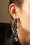 Buy_Esme By Aashna Dalmia_Gold Plated Embellished Crystal Cutwork Danglers _Online_at_Aza_Fashions