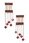 Buy_Esme by Aashna Dalmia_Gold Plated Embellished Crystal Geometric Danglers _at_Aza_Fashions