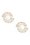 Buy_Esme By Aashna Dalmia_Gold Plated Crystal Floral Stud Earrings _at_Aza_Fashions