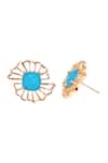 Buy_Esme By Aashna Dalmia_Gold Plated Crystal Floral Stud Earrings _Online_at_Aza_Fashions