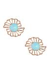 Buy_Esme By Aashna Dalmia_Gold Plated Crystal Floral Stud Earrings _at_Aza_Fashions
