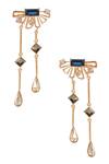 Buy_Esme By Aashna Dalmia_Gold Plated Embellished Crystal Floral Danglers_at_Aza_Fashions