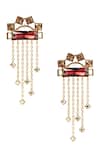 Buy_Esme By Aashna Dalmia_Gold Plated Embellished Geometric Chain Danglers _at_Aza_Fashions