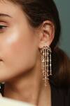 Shop_Esme By Aashna Dalmia_Gold Plated Crystal Tiered Danglers_at_Aza_Fashions