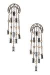 Buy_Esme By Aashna Dalmia_Silver Plated Crystal Tiered Danglers_at_Aza_Fashions