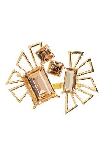 Buy_ESME_Gold Plated Crystals Geometric Ring _at_Aza_Fashions