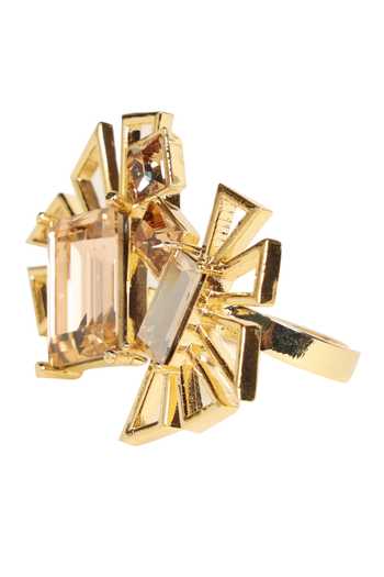 Shop_ESME_Gold Plated Crystals Geometric Ring _at_Aza_Fashions