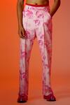 Shop_TRIUNE_Pink Ecru Denim Digital Yak Flared Pant _at_Aza_Fashions